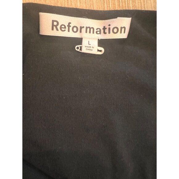 REFORMATION Pavia Knit Dress In Black Size L - Picture 9 of 12